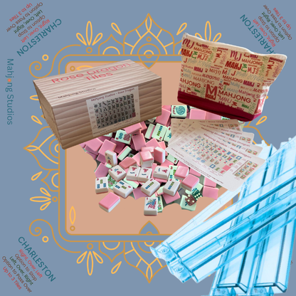 Rose Dragon American Mahjong Pink Tile Set Bundle (with Blanks)