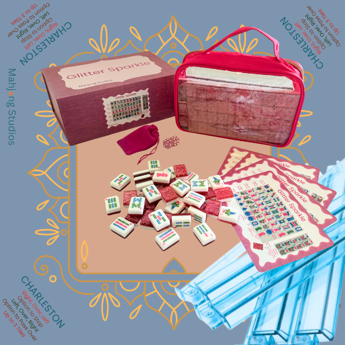 Glitter Sparkle - American Mahjong Tile Set (166 Tiles) Pink Bundle