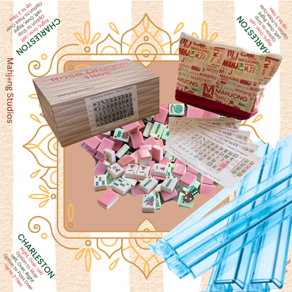 Rose Dragon American Mahjong Pink Tile Set Bundle (with Blanks)