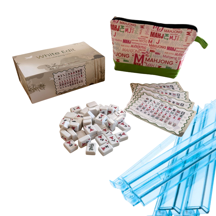White Edit American Mahjong Tile Set Bundle (with Blanks)