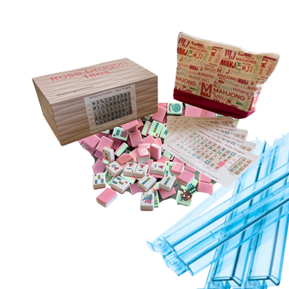 Rose Dragon American Mahjong Pink Tile Set Bundle (with Blanks)