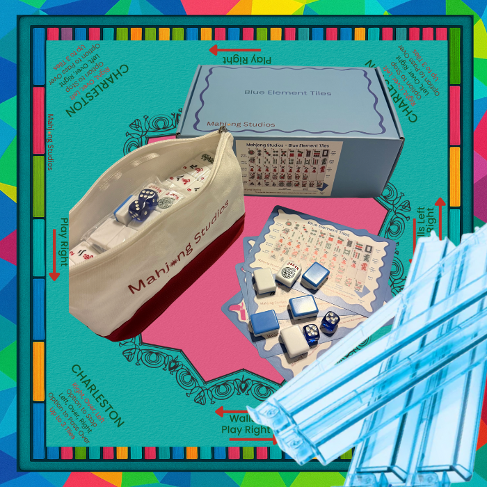 Mahjong Studios – Blue Element American Mahjong Tile Set (166 Tiles)