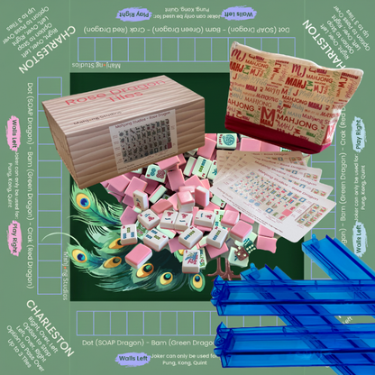 Rose Dragon American Mahjong Pink Tile Set Bundle (with Blanks)