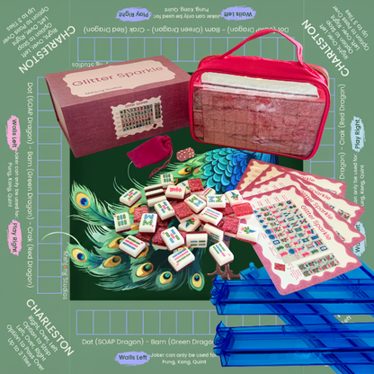 Glitter Sparkle - American Mahjong Tile Set (166 Tiles) Pink Bundle