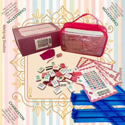 Glitter Sparkle - American Mahjong Tile Set (166 Tiles) Pink Bundle