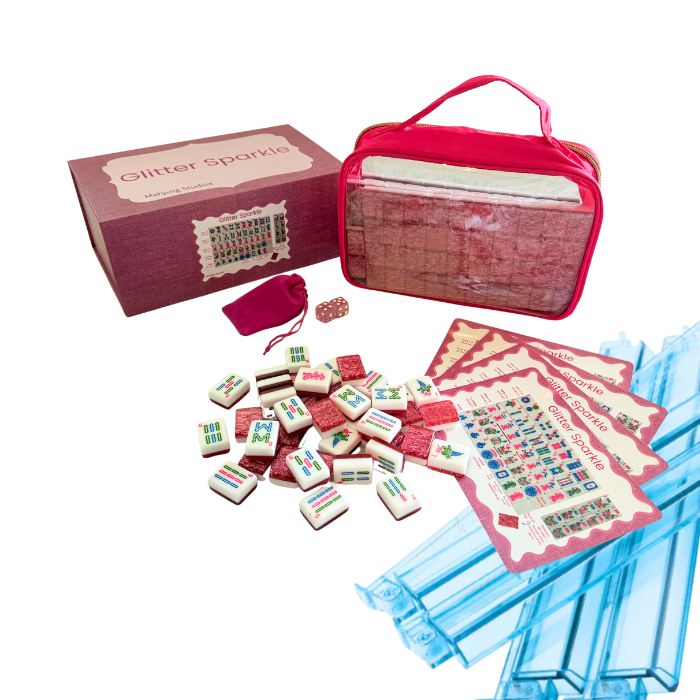 Glitter Sparkle - American Mahjong Tile Set (166 Tiles) Pink Bundle