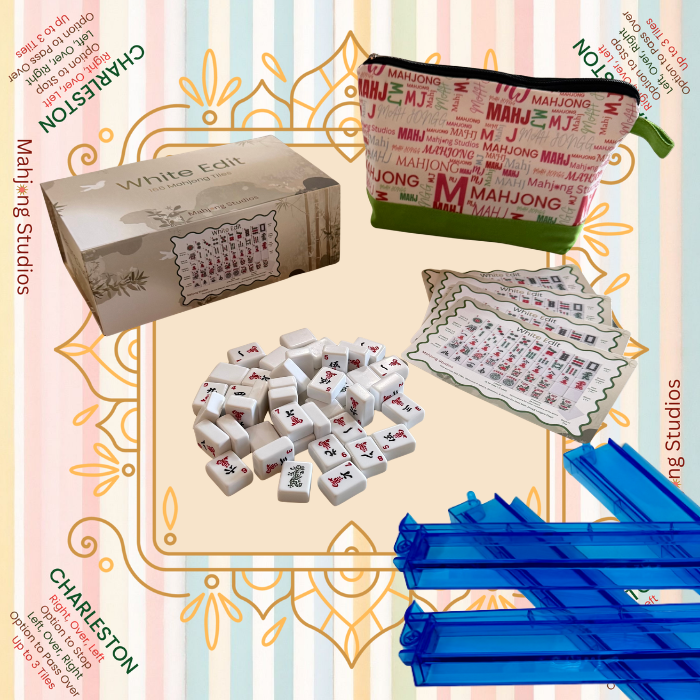 White Edit American Mahjong Tile Set Bundle (with Blanks)