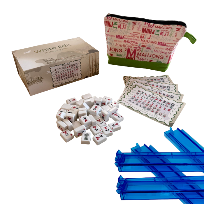 White Edit American Mahjong Tile Set Bundle (with Blanks)