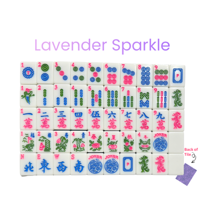 Close-up of Lavender Sparkle Dots Bams Craks Dragons Flowers and Jokers