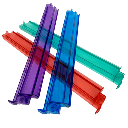 Mahjong Rack and Pusher Set of 4 - Multi Colors Blue Purple Red Green Clear