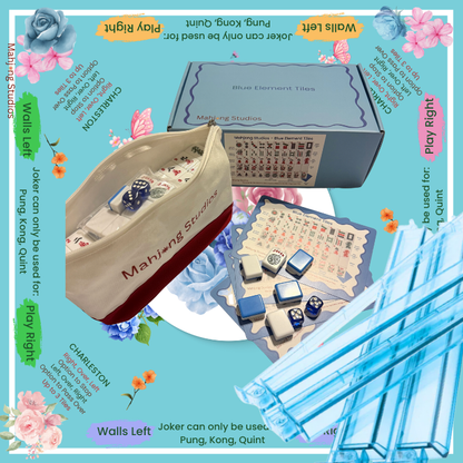 Mahjong Studios – Blue Element American Mahjong Tile Set (166 Tiles)