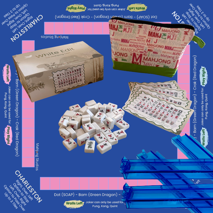 White Edit American Mahjong Tile Set Bundle (with Blanks)