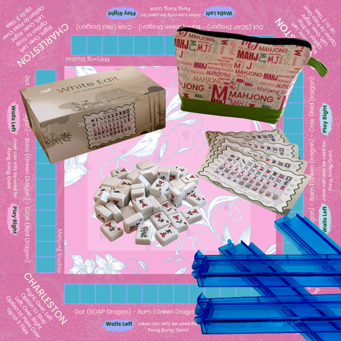 White Edit American Mahjong Tile Set Bundle (with Blanks)
