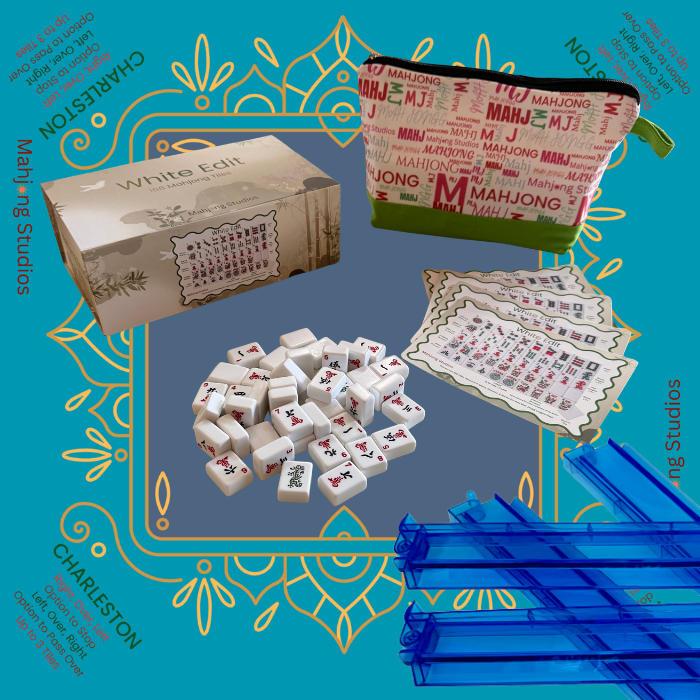 White Edit American Mahjong Tile Set Bundle (with Blanks)
