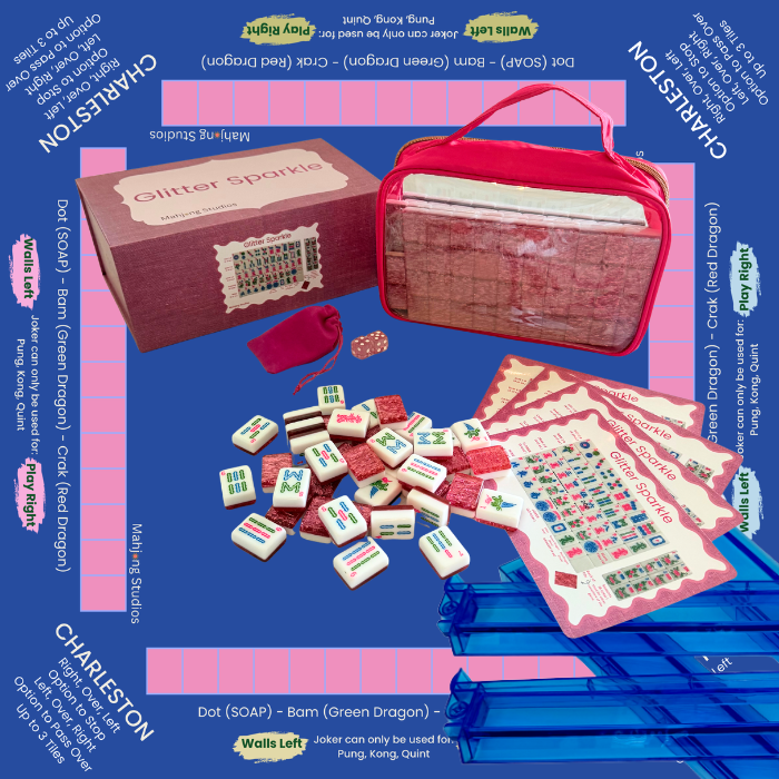 Glitter Sparkle - American Mahjong Tile Set (166 Tiles) Pink Bundle