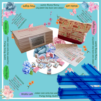 Rose Dragon American Mahjong Pink Tile Set Bundle (with Blanks)