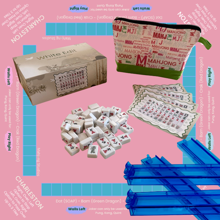 White Edit American Mahjong Tile Set Bundle (with Blanks)