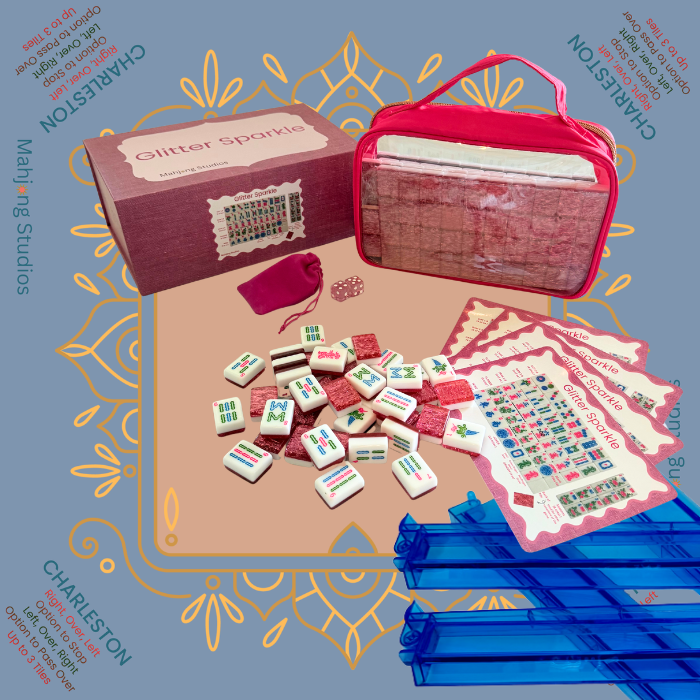 Glitter Sparkle - American Mahjong Tile Set (166 Tiles) Pink Bundle