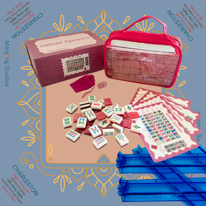 Glitter Sparkle - American Mahjong Tile Set (166 Tiles) Pink Bundle