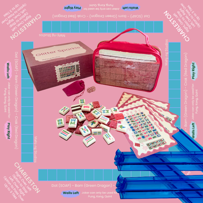 Glitter Sparkle - American Mahjong Tile Set (166 Tiles) Pink Bundle