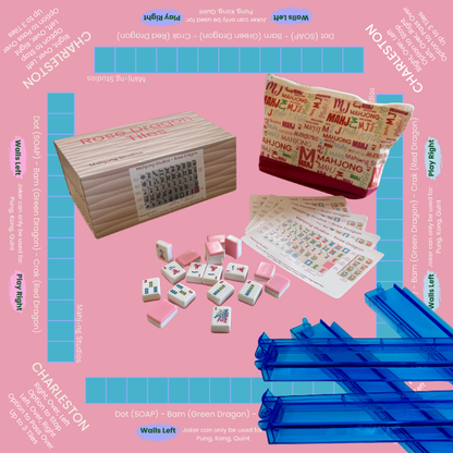 Rose Dragon American Mahjong Pink Tile Set Bundle (with Blanks)