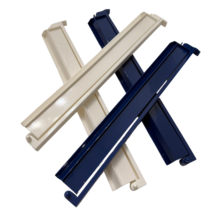 Mahjong Rack and Pusher Set of 4 - Solid Colors Red Blue White