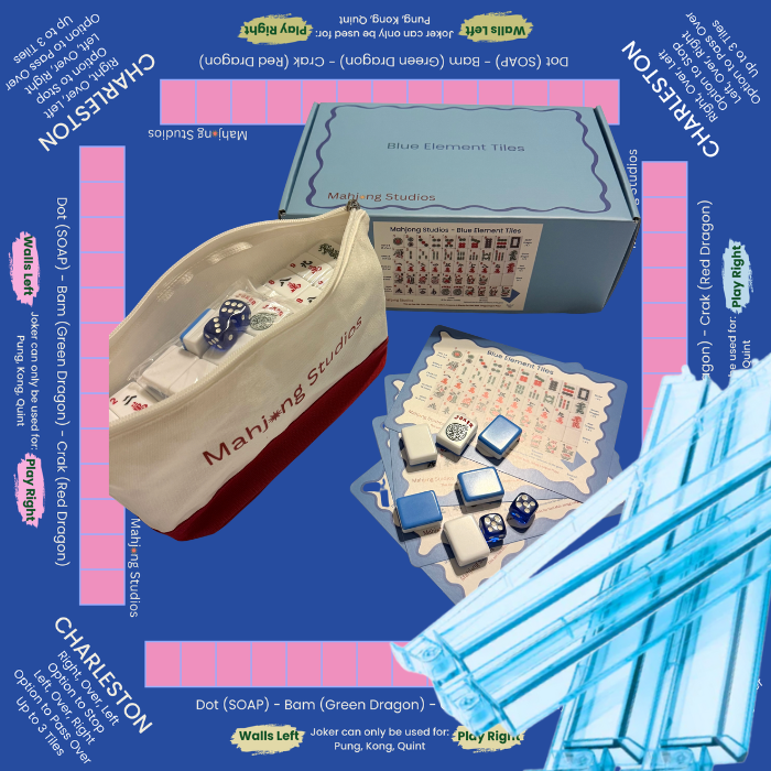 Mahjong Studios – Blue Element American Mahjong Tile Set (166 Tiles)