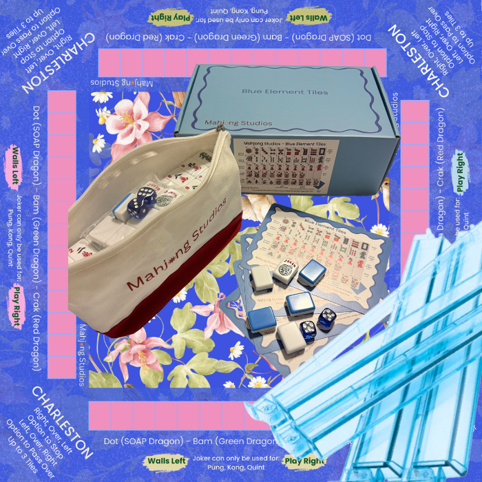 Mahjong Studios – Blue Element American Mahjong Tile Set (166 Tiles)