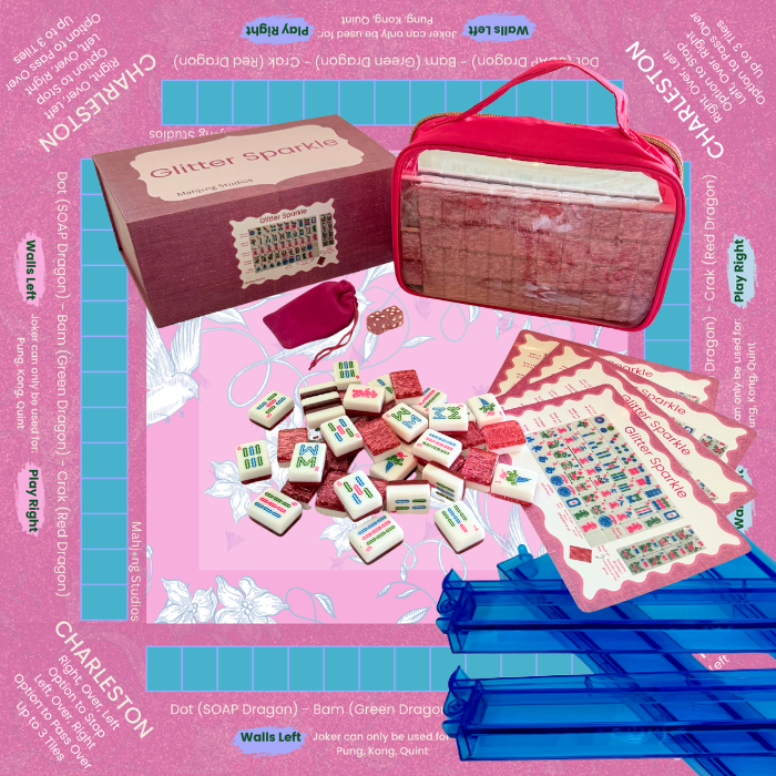 Glitter Sparkle - American Mahjong Tile Set (166 Tiles) Pink Bundle