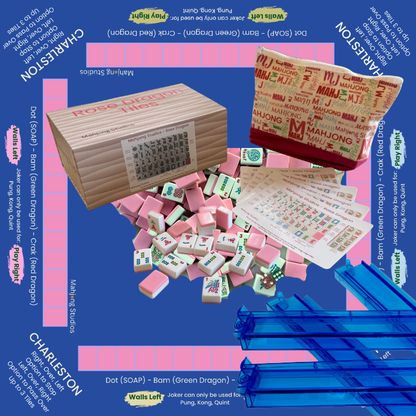 Rose Dragon American Mahjong Pink Tile Set Bundle (with Blanks)