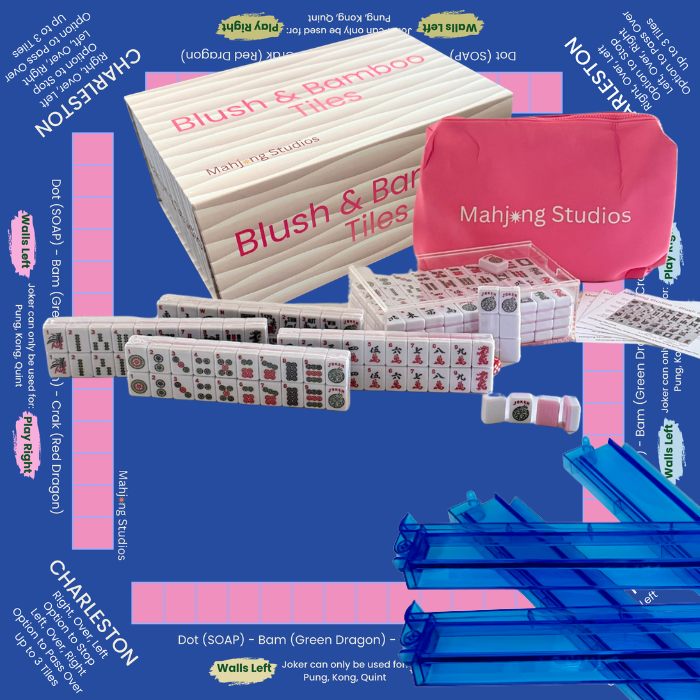 Mahjong Studios – Blush & Bamboo American Mahjong Bundle (166 Tiles)