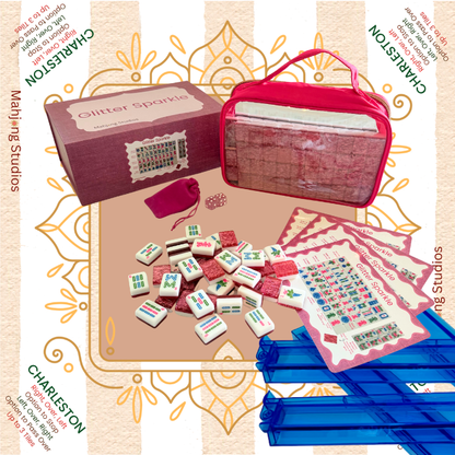 Glitter Sparkle - American Mahjong Tile Set (166 Tiles) Pink Bundle