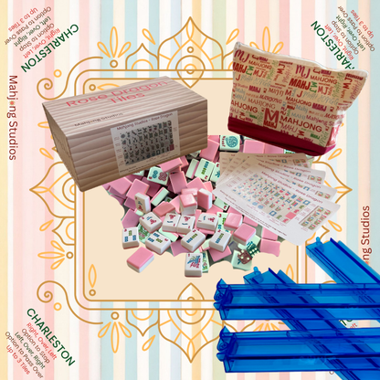 Rose Dragon American Mahjong Pink Tile Set Bundle (with Blanks)