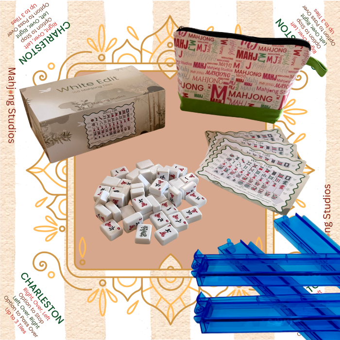 White Edit American Mahjong Tile Set Bundle (with Blanks)