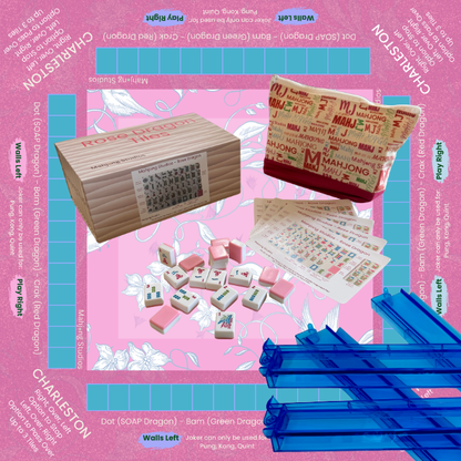 Rose Dragon American Mahjong Pink Tile Set Bundle (with Blanks)
