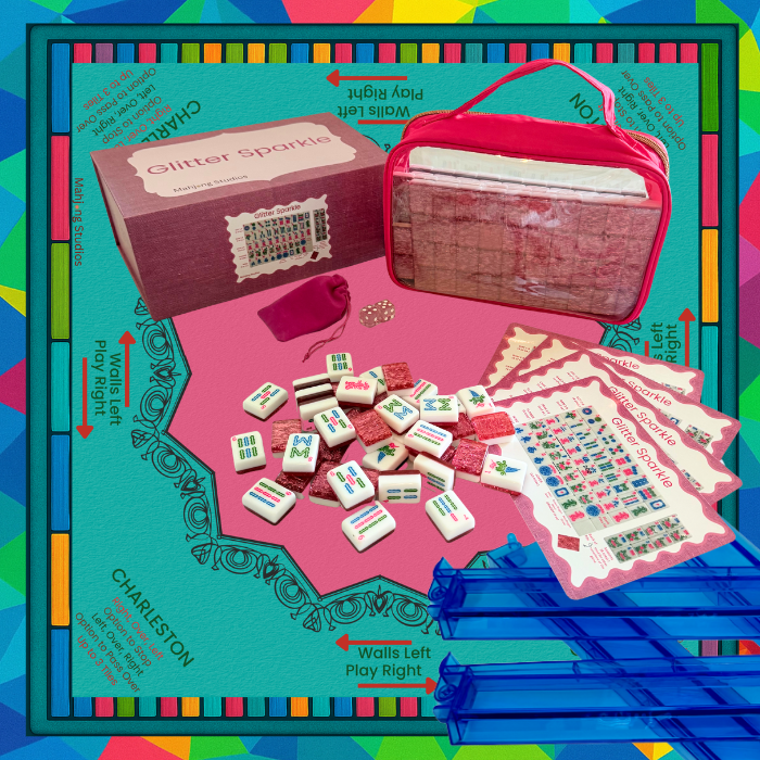 Glitter Sparkle - American Mahjong Tile Set (166 Tiles) Pink Bundle