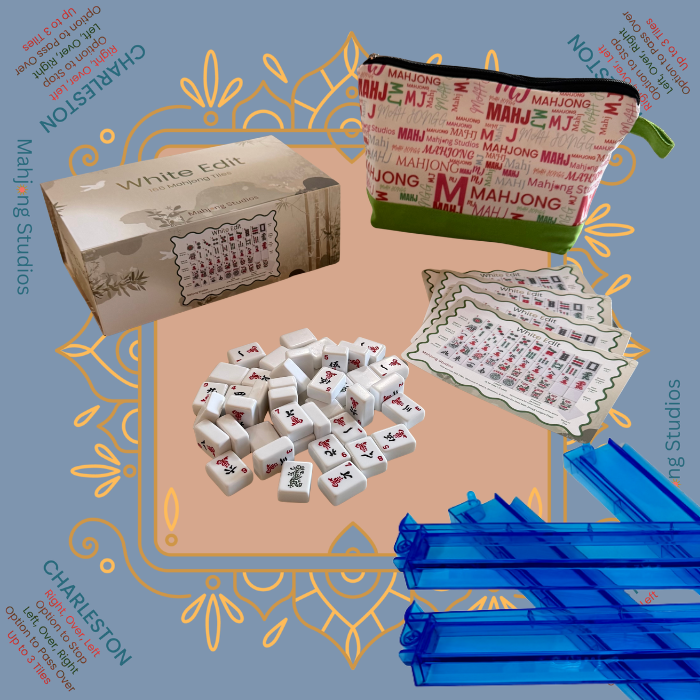 White Edit American Mahjong Tile Set Bundle (with Blanks)