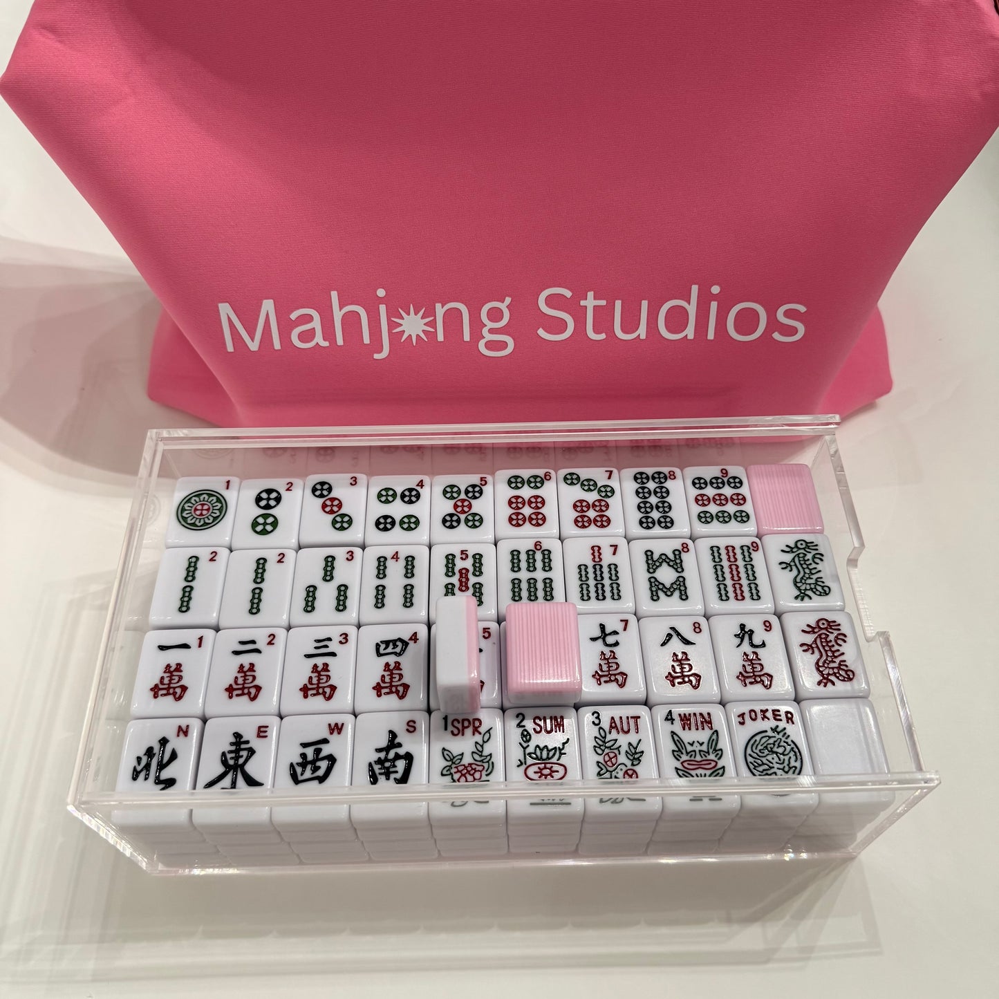Mahjong Studios – Blush & Bamboo American Mahjong Tile Set (166 Tiles) Bundle