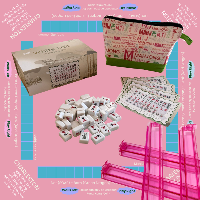 White Edit American Mahjong Tile Set Bundle (with Blanks)