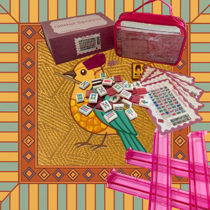 Glitter Sparkle - American Mahjong Tile Set (166 Tiles) Pink Bundle