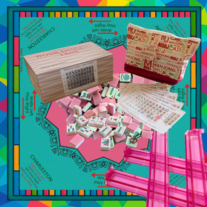 Rose Dragon American Mahjong Pink Tile Set Bundle (with Blanks)