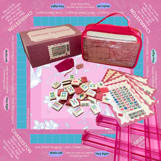Glitter Sparkle - American Mahjong Tile Set (166 Tiles) Pink Bundle