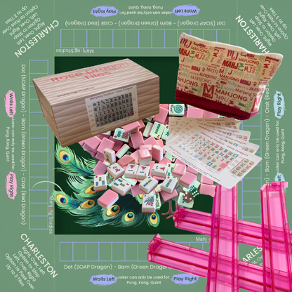 Rose Dragon American Mahjong Pink Tile Set Bundle (with Blanks)