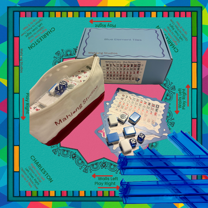 Mahjong Studios – Blue Element American Mahjong Tile Set (166 Tiles)