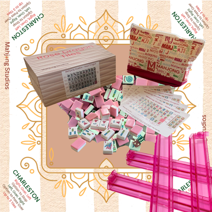 Rose Dragon American Mahjong Pink Tile Set Bundle (with Blanks)