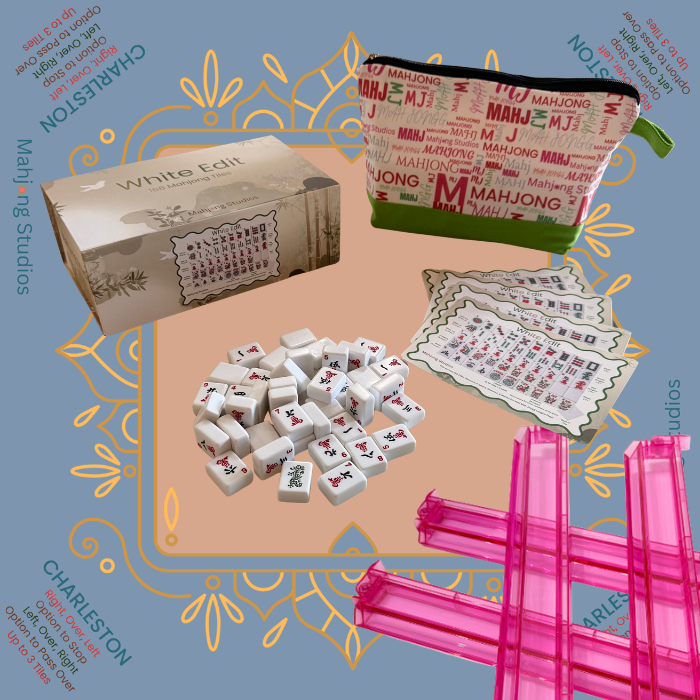 White Edit American Mahjong Tile Set Bundle (with Blanks)