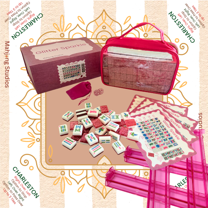 Glitter Sparkle - American Mahjong Tile Set (166 Tiles) Pink Bundle
