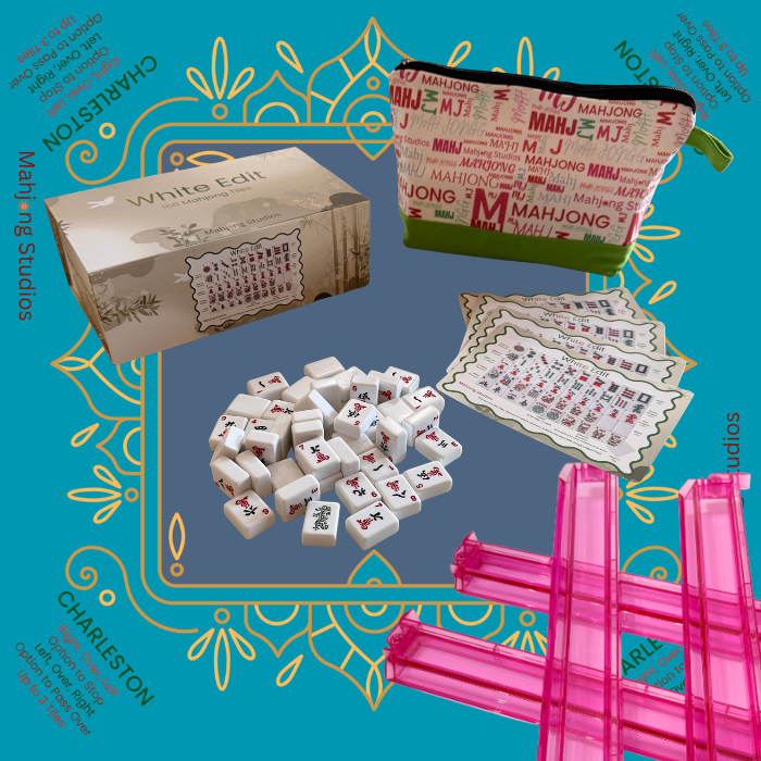 White Edit American Mahjong Tile Set Bundle (with Blanks)