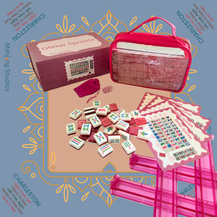 Glitter Sparkle - American Mahjong Tile Set (166 Tiles) Pink Bundle