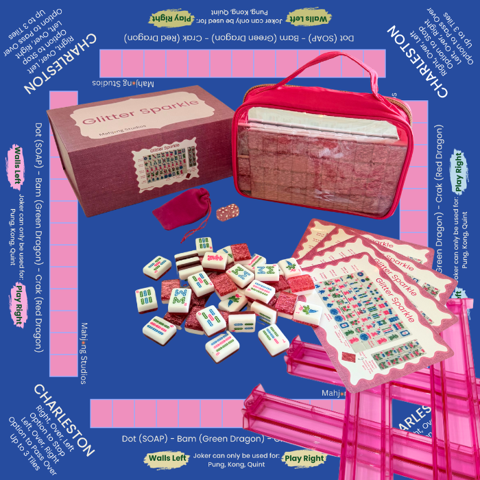 Glitter Sparkle - American Mahjong Tile Set (166 Tiles) Pink Bundle